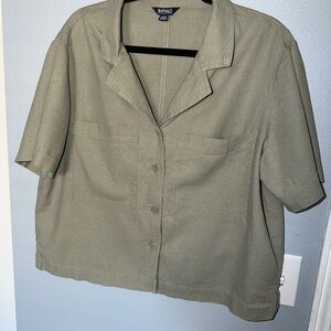 Buffalo David Bitton Women’s Olive Green Collared Shirt
